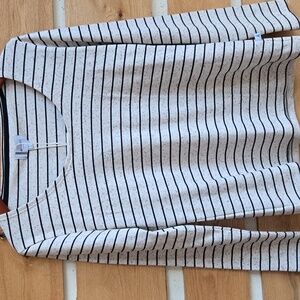 Armor Lux x Ponant Marinière ML Striped Long Sleeve Top Milk Pixel Navy Large